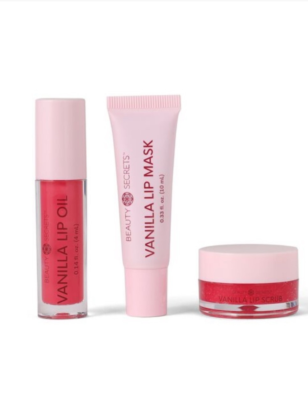 Beauty Secrets Triple Treat Vanilla Bliss Lip Care Kit With Lip Oil Mask & Scrub